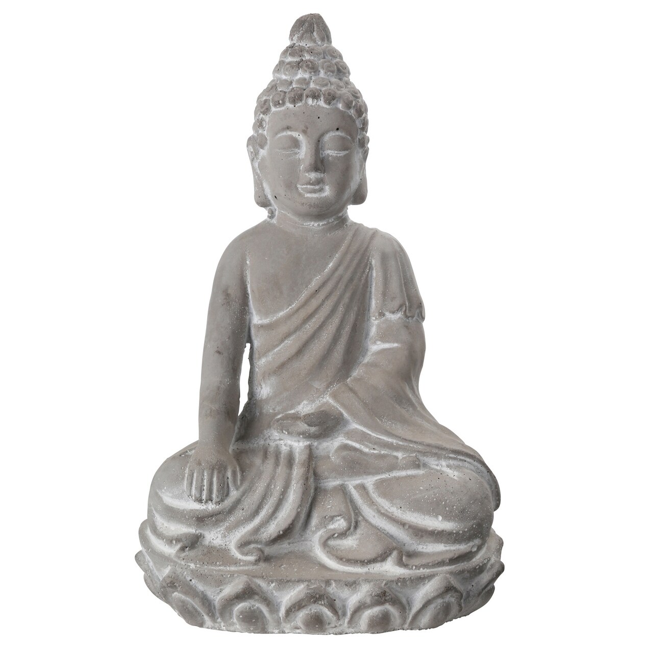 Shop Black Friday Deals On Kneeled Cement Buddha Figurine Meditating In Varada Mudra Position Gray On Sale Overstock 30993045