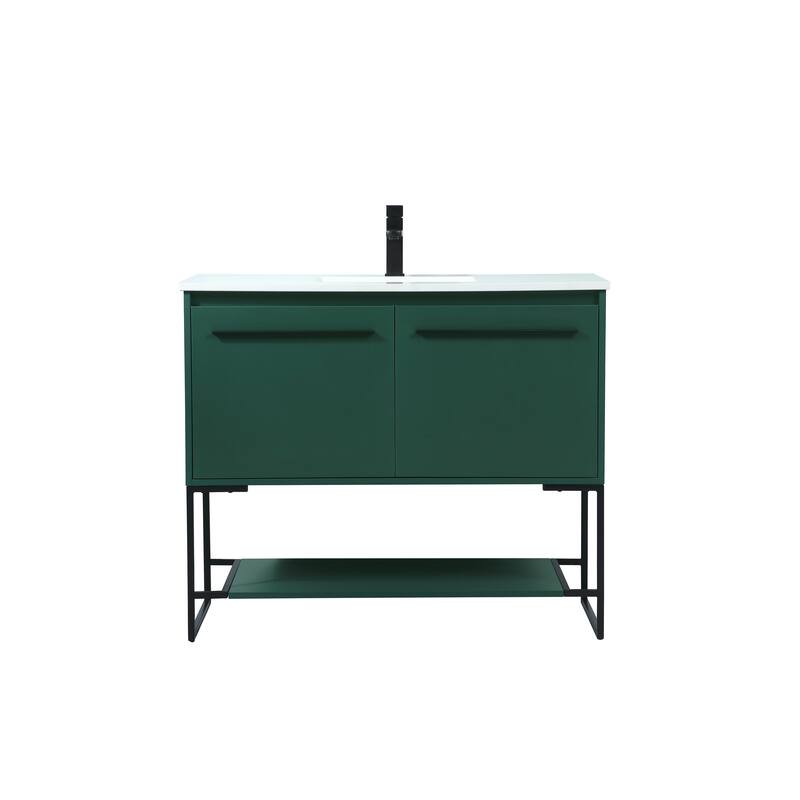Tide 36 - 48 Inch Single Bathroom Vanity - Green - 40 Inches