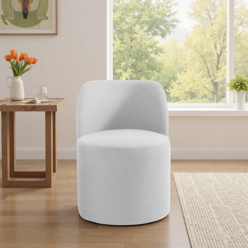 Modern Linen Upholstery Dining Chair Barrel Chair
