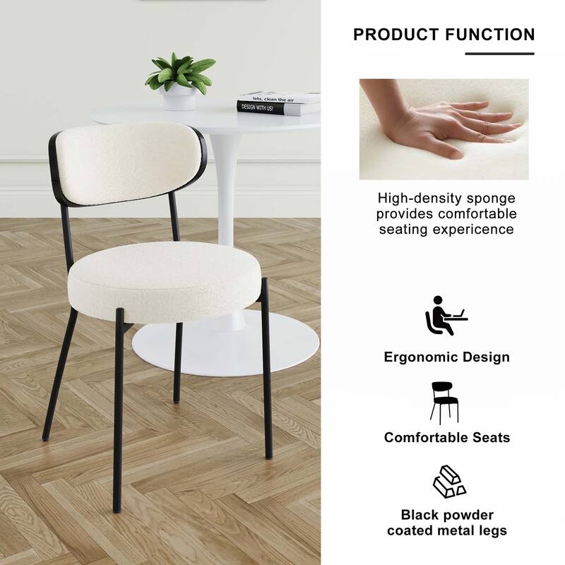 Boucle Kitchen Dining Chair ,Kitchen Dining Room and living room (set of 2)