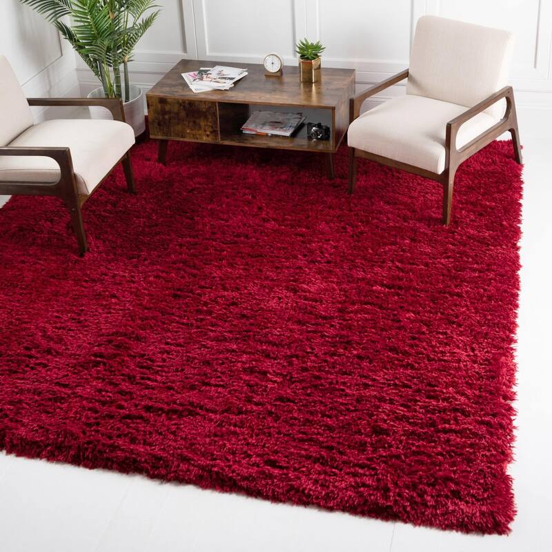 Shag Arum Shag Collection Area Rug - 8' Square - Merlot