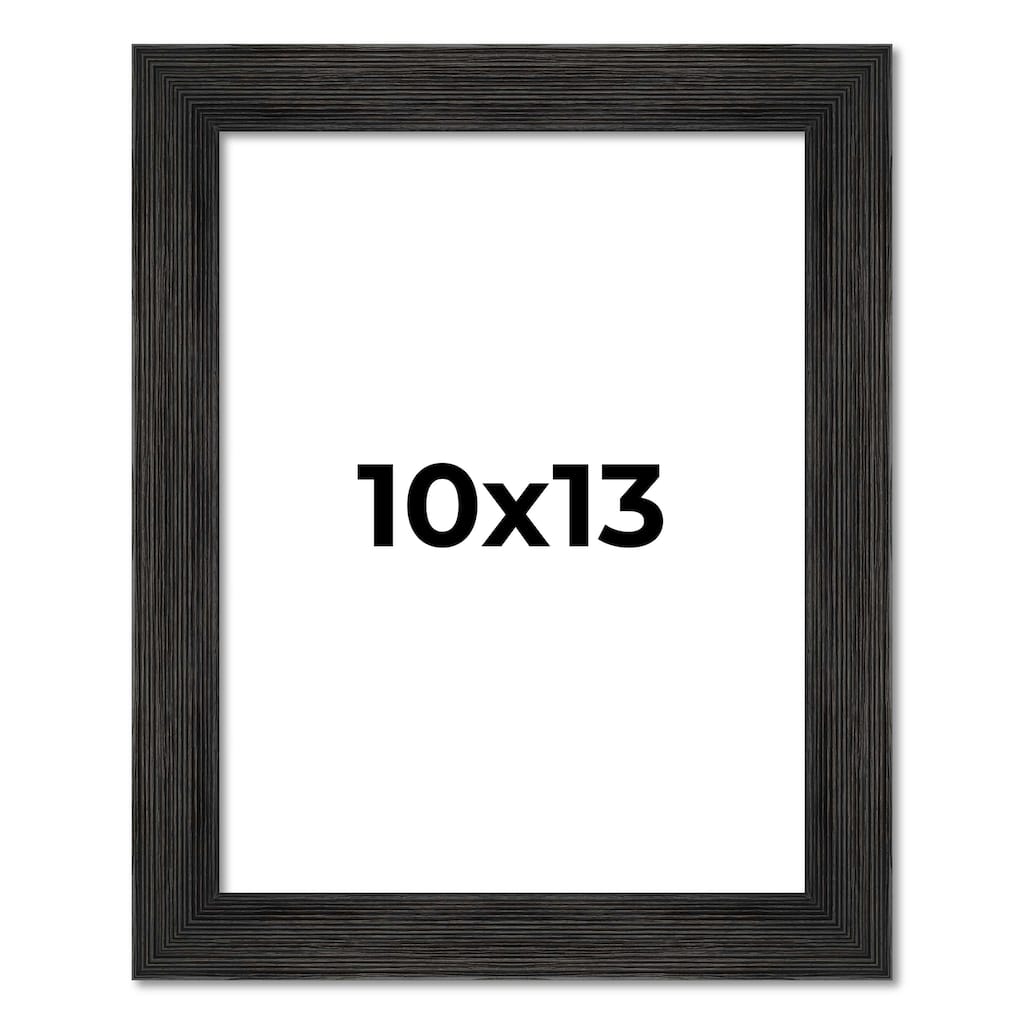 10x13 Black Rustic Wide Barnwood Picture Frame - UV Acrylic, Foam Board Backing, Hanging Hardware