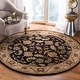 preview thumbnail 15 of 88, SAFAVIEH Handmade Heritage Sharee Traditional Oriental Wool Rug 6' Round - Black/Beige - Round