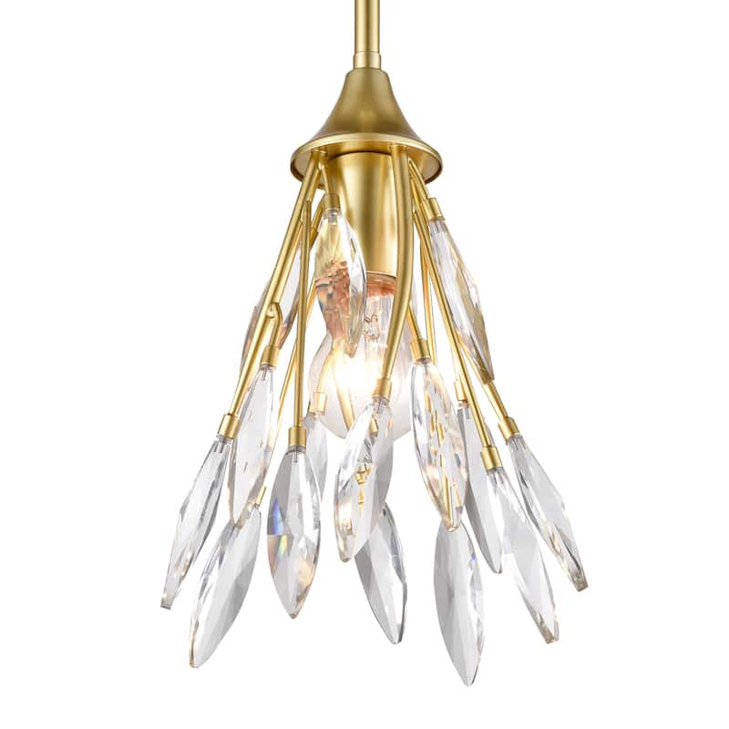Elk Home Flora Grace Champagne Gold Finish With Crystal Shade Pendant