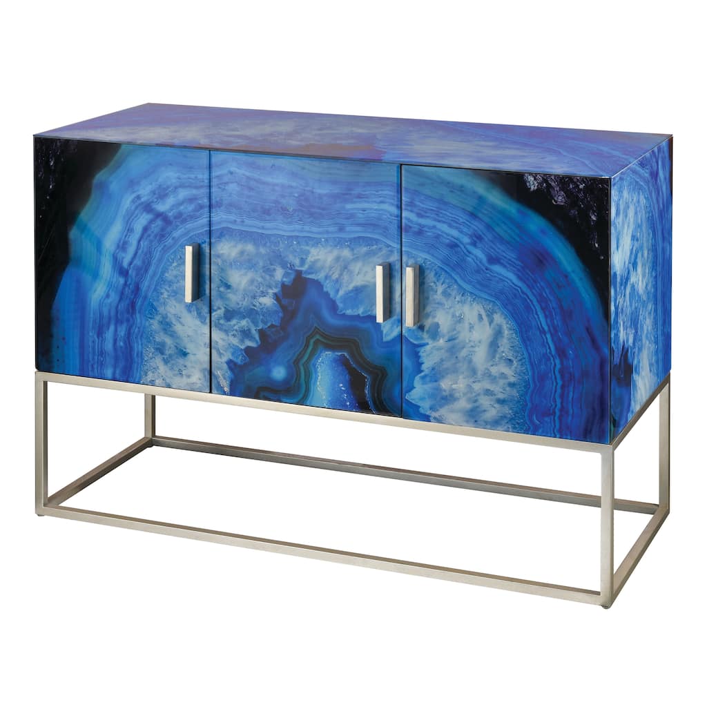 Elk Home Fiveo Blue Agate Glass 49 Inch Wide Credenza