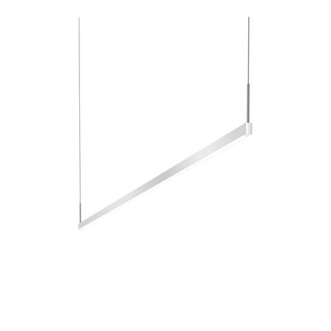 Sonneman Lighting Thin-Line Bright Satin Aluminum 72-inch LED One Sided Pendant, White Shade