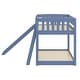 preview thumbnail 18 of 16, Grey Twin Over Twin Bunk Bed with Slide, Stairs, and Safety Guardrails