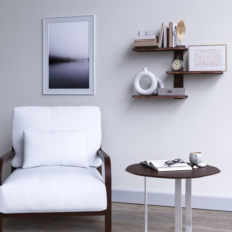 Rustic State Wall Mounted Adjustable 3 Tiers Shelf