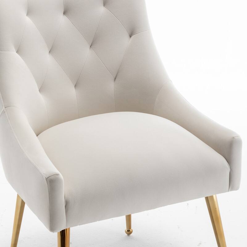 Modern Glam Velvet Dining Chair Set of 8 for Dining Room, Tufted Vanity Chair for Living Room (no table)