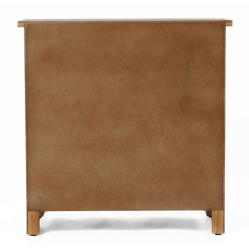 Floral Lattice Metal 2-Door Farmhouse Pine Wood Storage Cabinet - 31.9" H x 31.5" W x 15.7" D