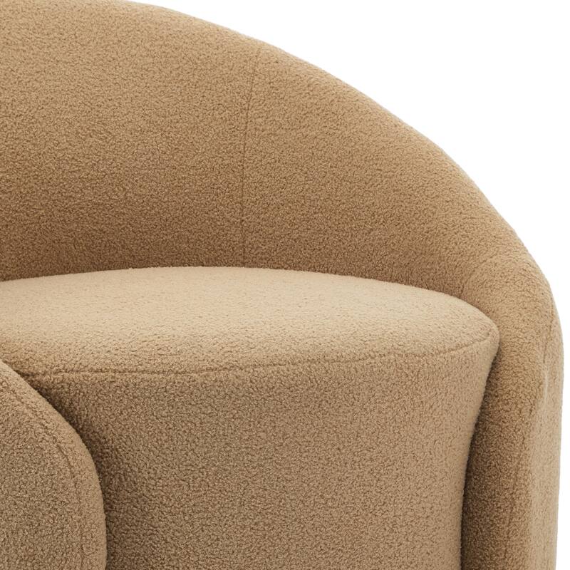 34" Wide 2 Set Velvet/ Boucle Barrel Swivel Chair