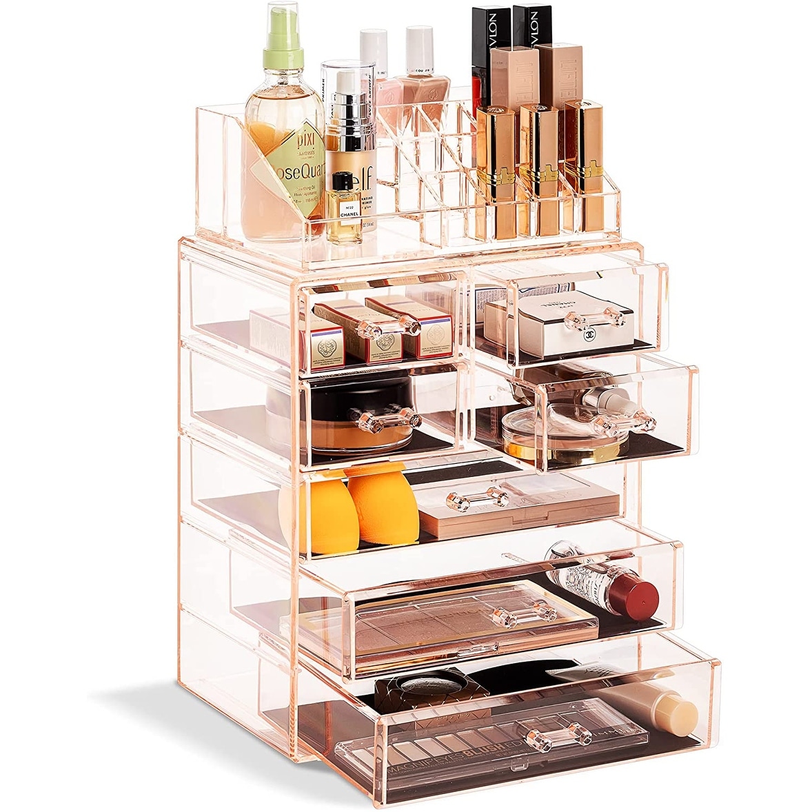 Sorbus Acrylic Cosmetic Makeup and Jewelry Storage Case Display - 3 Large, 4 Small Drawers On - - 19469185