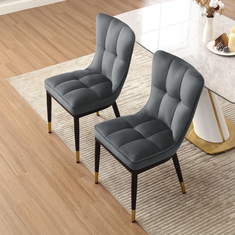 Modern Velvet Upholstered Dining Chairs, Set of 2/4 - 35.8"H x 18.9"W x 23.2"D