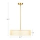 preview thumbnail 71 of 71, 3-Light 20"W Drum Fabric Semi Flush Mount Pendant Chandelier