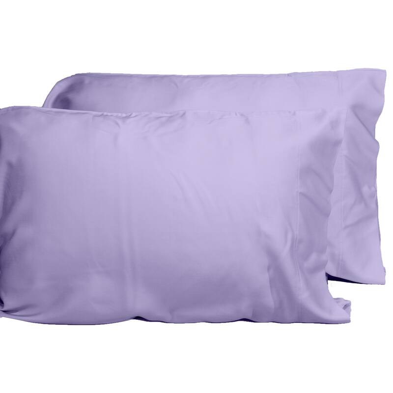 2-Piece Pillowcase Set, 100% Bamboo Breathable 320 Thread Count Pillow Case - Purple - King