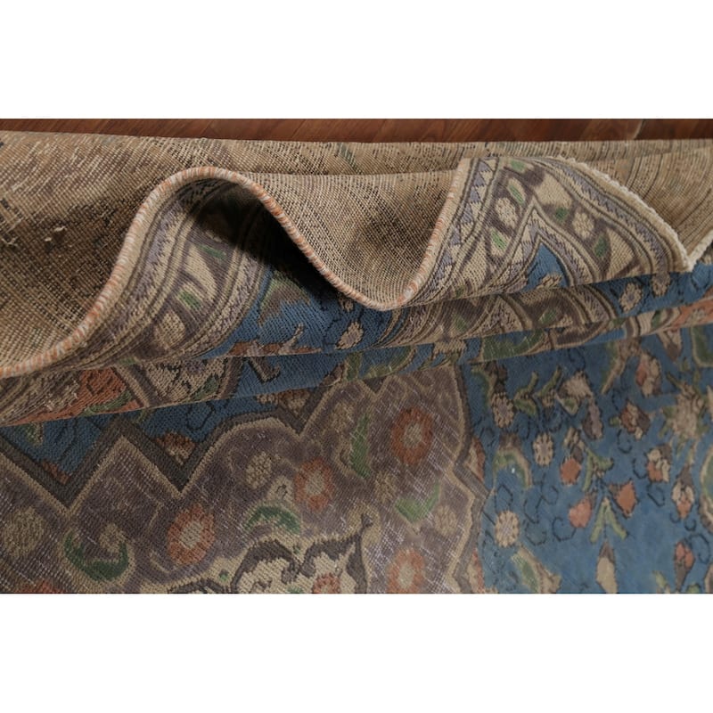 Floral Tabriz Persian Vintage Rug Handmade Living Room Wool Carpet - 8'1"x 11'3"