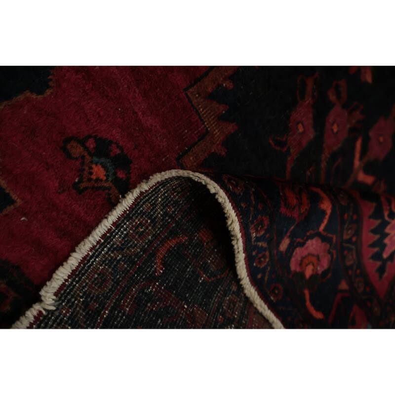 Hand Knotted Oriental 100% Wool Carpet Traditional Floral Navy Blue & Blues Zanjan Area Rug - 6' 6'' X 3' 11''