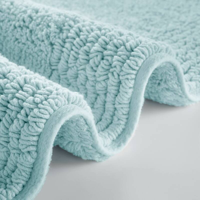 1 PCS 24x44"Tufted 3000 GSM Reversible Bath Rug Blue - 4' x 2'