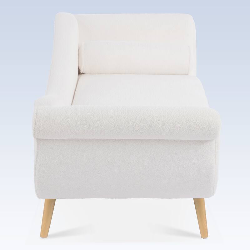 Modern Chaise Lounge with Scroll Arm For Living Room