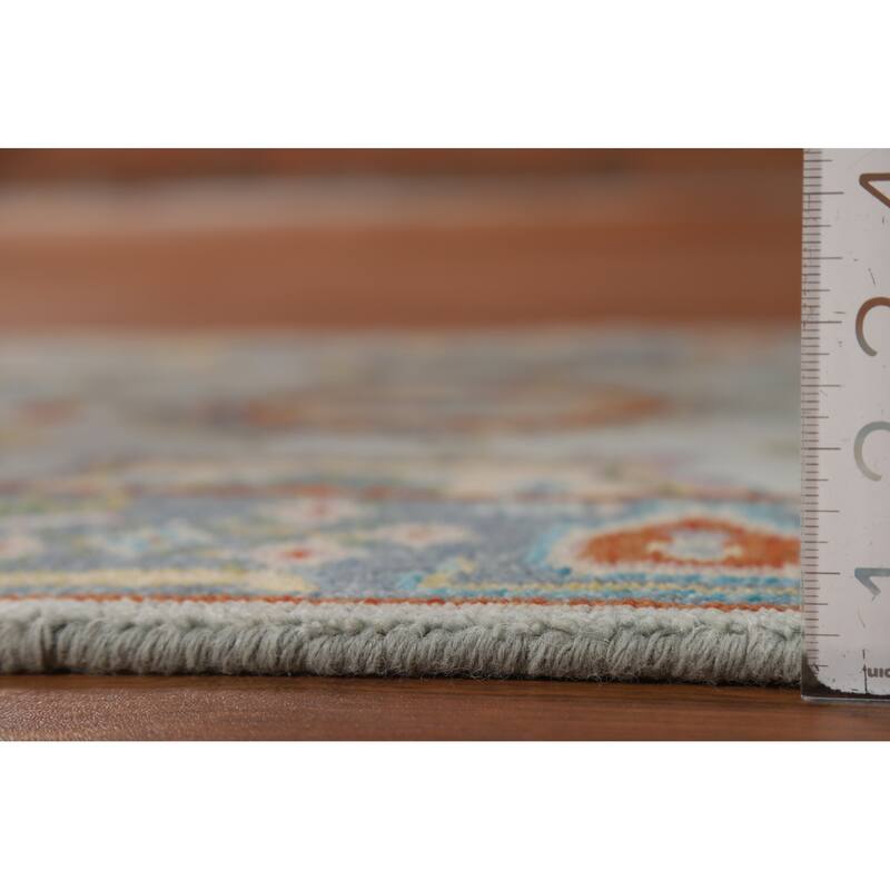 Transitional Blue Oushak Style Foyer Rug Handmade Wool Carpet - 2'7"x 5'10"