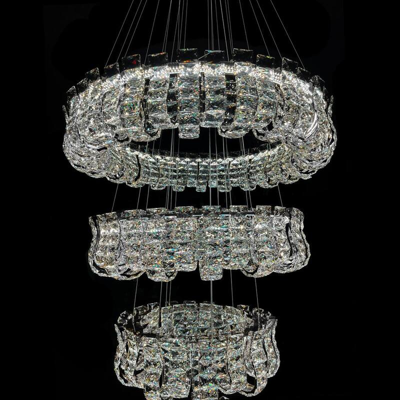 Luxury Grand Modern Gold Crystal LED Chandelier - 4 Tier Dimmable