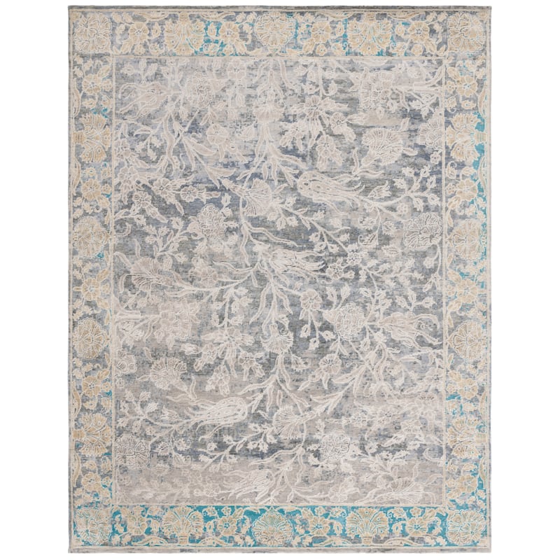 SAFAVIEH Couture Hand-knotted Centennial Lorna Modern Abstract Silk Rug - 9' x 12'