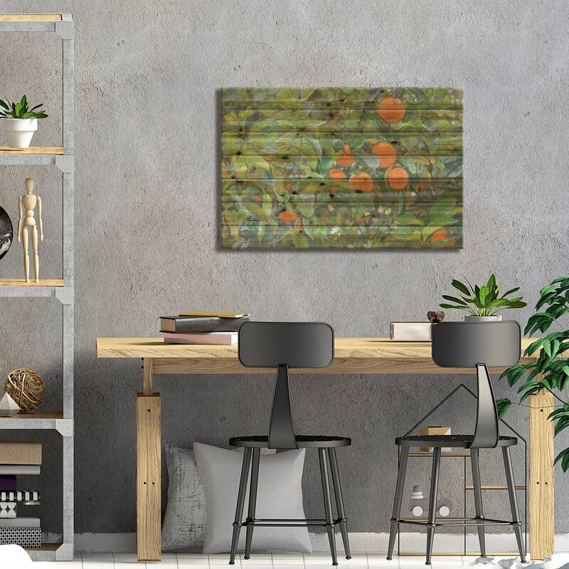 Oranges Print On Wood by Simon Kozhin - Multi-Color