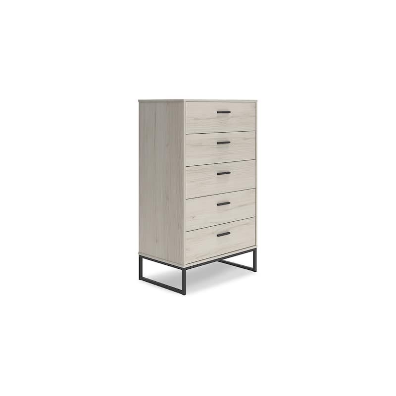Signature Design by Ashley Socalle Light Natural/Black 5 Drawer Chest