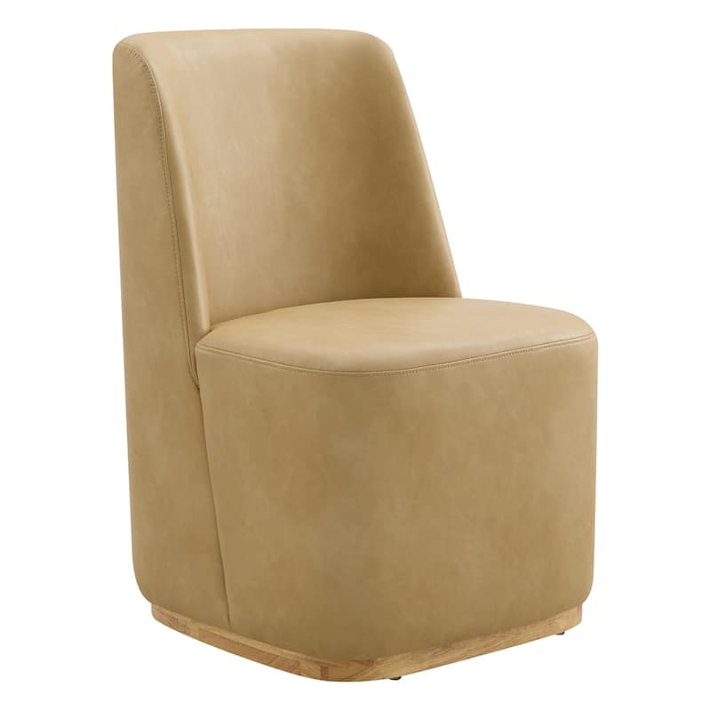 Brian Modern Dining Chairs with Casters&Wood Base Set of 2