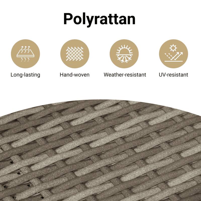 vidaXL Patio Side Table Outdoor Furniture Side Tea Coffee Table Poly Rattan - 10.8 x 22.8 x 21.7 in