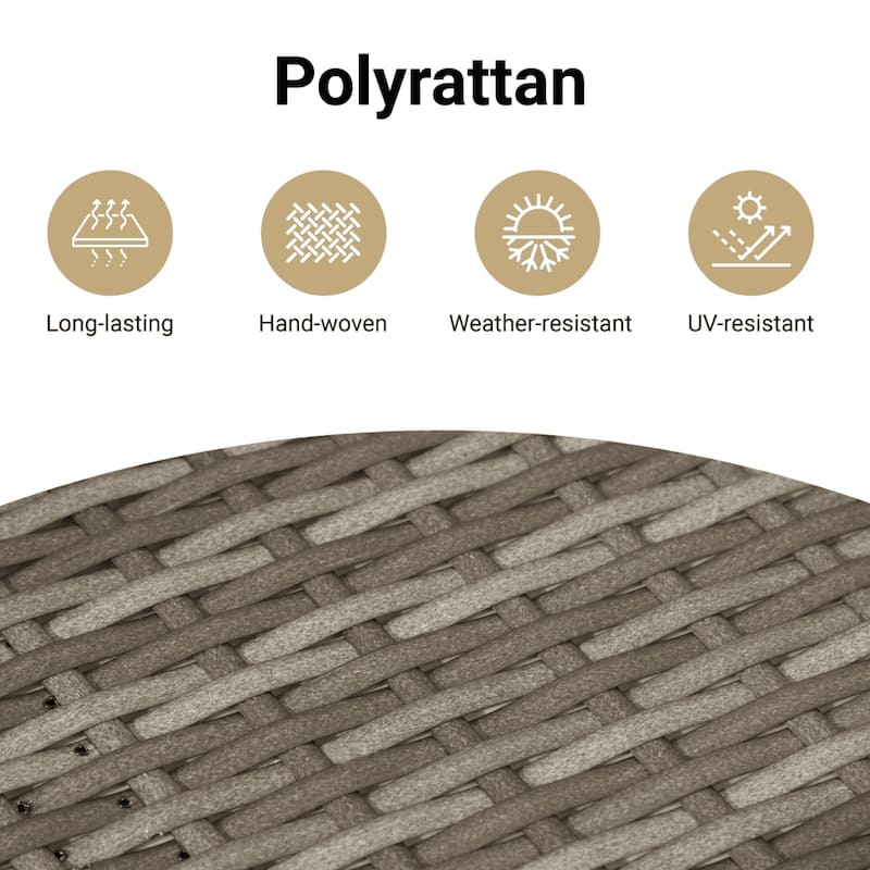 vidaXL Patio Sofa with Cushions Outdoor Seating Poly Rattan Black/Gray/Brown