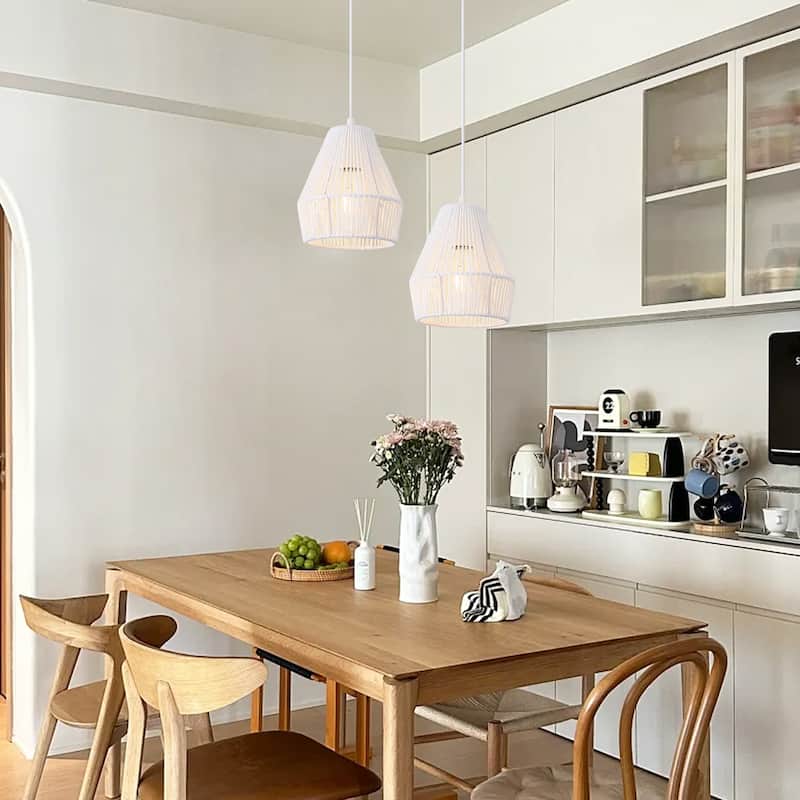 7.28-inch minimalist Bohemian-style single-light metal chandelier 3-piece set