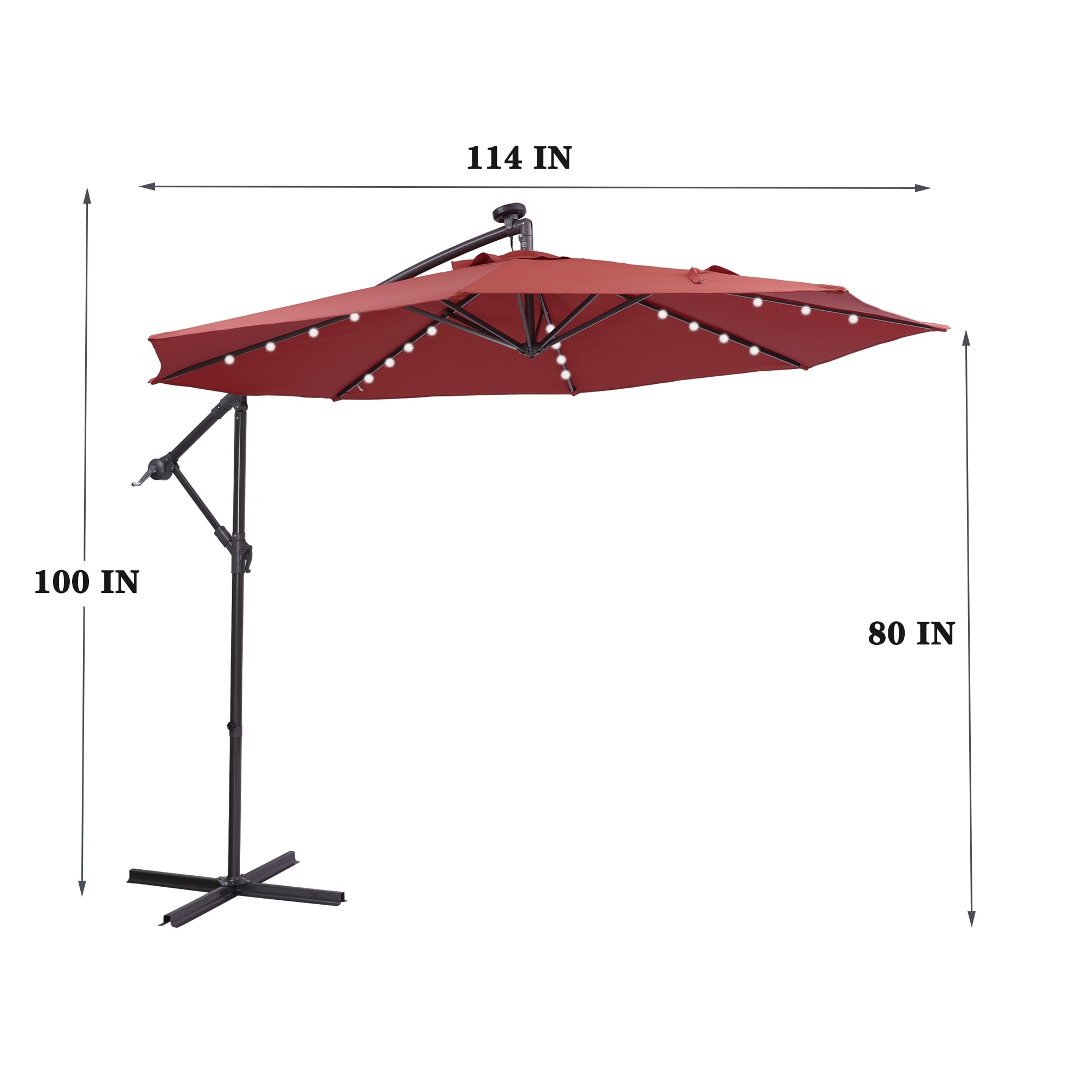 10 FT Solar LED Patio Outdoor Umbrella