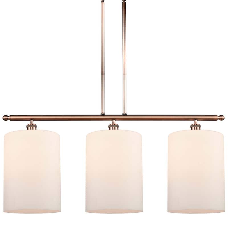 Innovations Lighting 516-3I-10-36-L Cobbleskill Linear Cobbleskill 3 - Antique Copper / Matte White