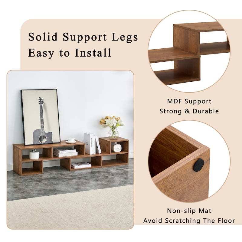 47.2" L-Shaped Modular TV Stand with Adjustable Shelves