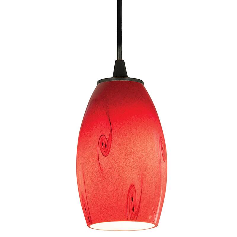 Access Lighting Merlot Bronze Cord Pendant with Red Sky Shade