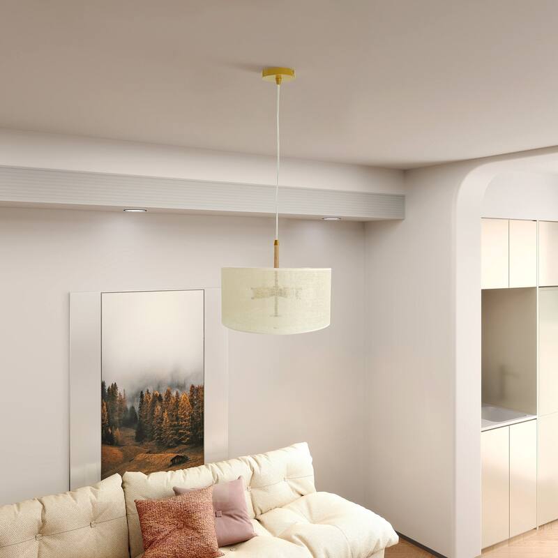 Pendant Lamp - Oak + Natural + Gold