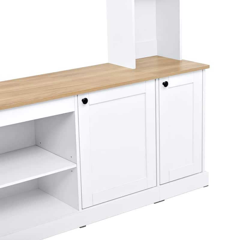 Modern 73.8" Wall Unit Entertainment Center with Bookshelves for TVs up to 70", TV Stand Media Console with Adjustable Shelves