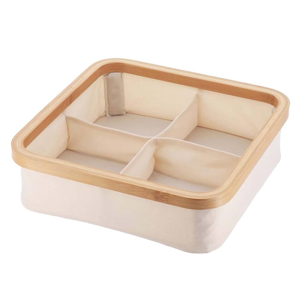 Square Foldable Storage Basket 4-Compartment - 12 L x 12 W x 4 H