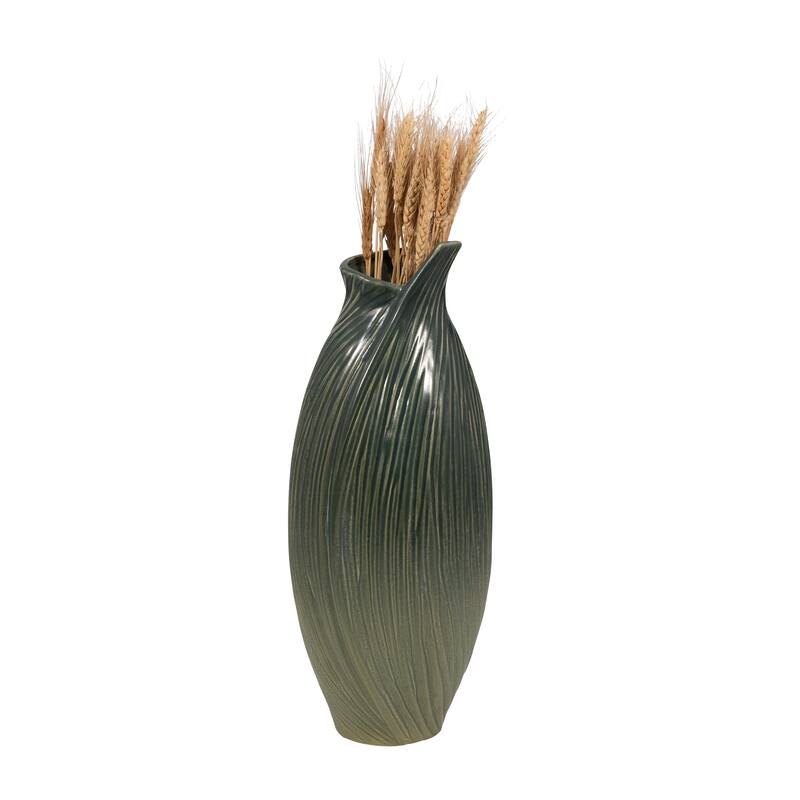 Ceramic Stylish Rubpert Contemporary Vase - Green