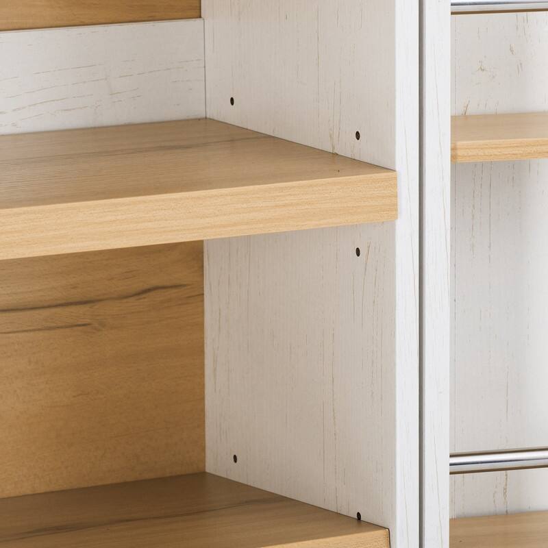 Farmhouse 78.2" Kitchen Pantry Cabinet with 4 Doors, 3 Adjustable Shelves and 3 Drawers