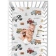 preview thumbnail 4 of 4, Sweet Jojo Designs Construction Truck Collection Boy Fitted Crib Sheet - Grey Yellow Orange Red and Blue Transportation