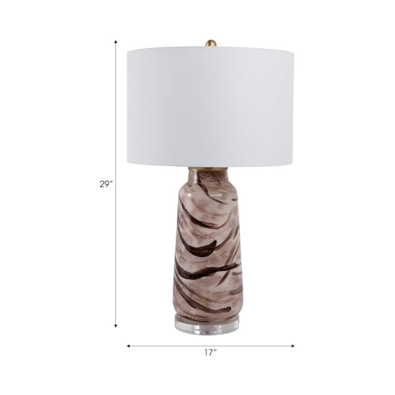 Decorative Pattern Glass Table Lamp - Desk Lighting for Small Areas - 29.0"