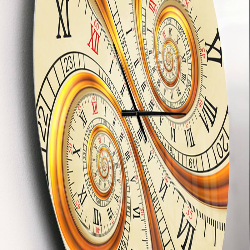 Designart 'Silver metal flower fractal' Oversized Contemporary Wall CLock