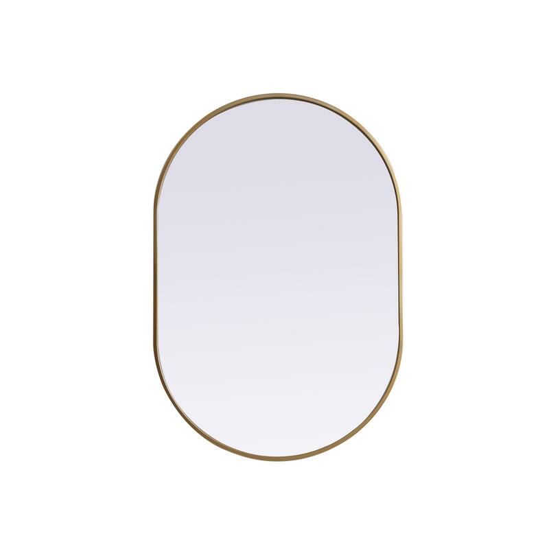 Indigo Home Metal Frame Oval Mirror 27x40 Inch - Brass