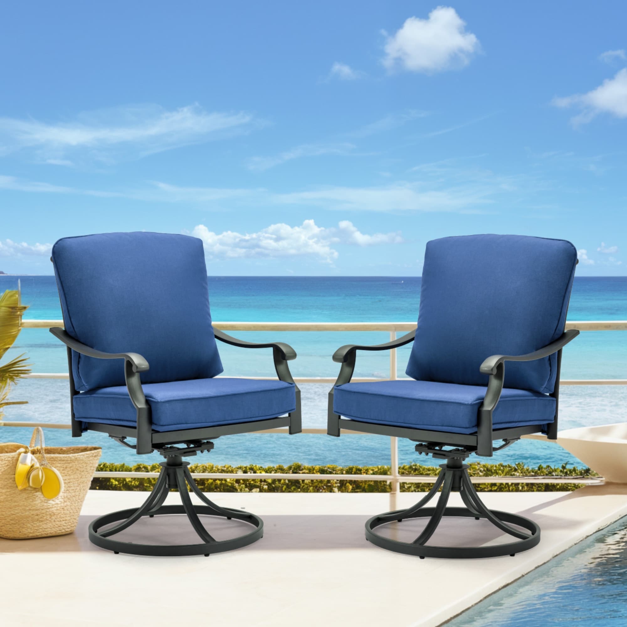 high back aluminum patio chairs