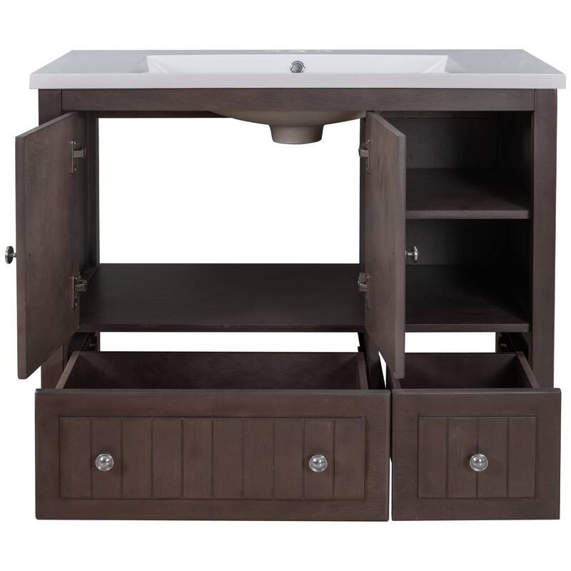 36" Bathroom Vanity with Solid Wood Frame