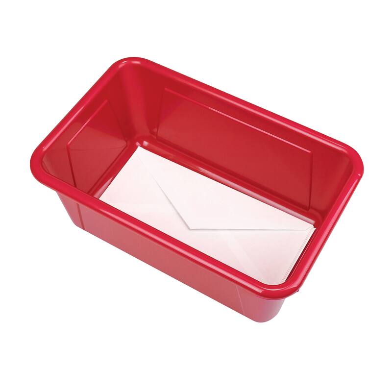 Storex Small Cubby Bin, Red, Pack of 5