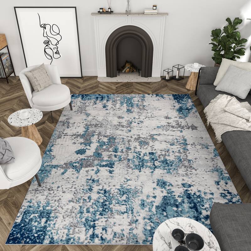 Gematria Industrial Abstract Indoor Area Rug