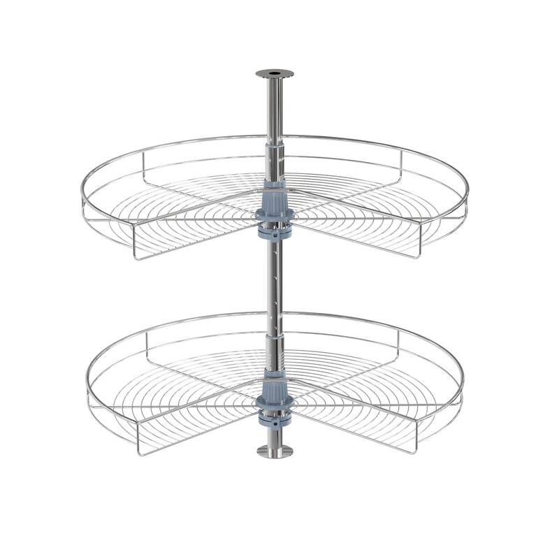 Dowell Lazy Susan 28" Diameter - 270 Degree Double Rack Stainless Steel - Grey